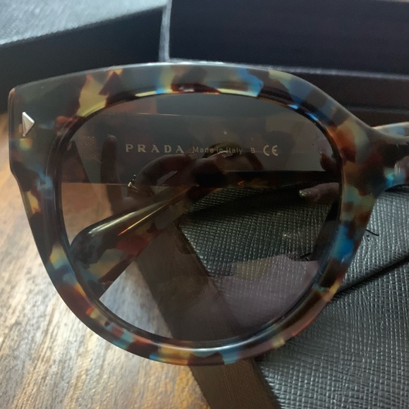 New in Box! Prada Cat Eye Sunglasses (brown/blue) - Picture 13 of 16